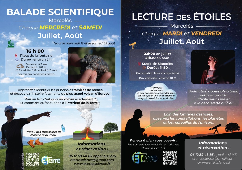 Animations scientifiques et lecture des étoiles proposées par ÉTerre